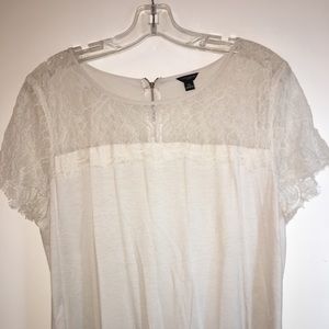 Ann Taylor Mixed Media Top with Lace